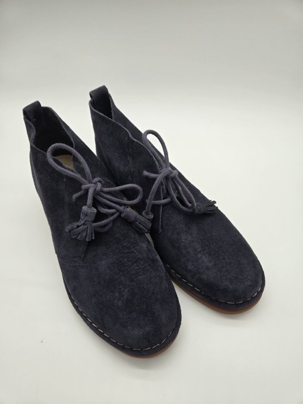 Hush Puppies Samuel Navy Suede Chukka Boots Men's Size 8.5 Lace Up Shoes